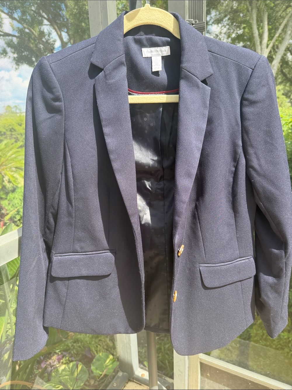 Charter Club Dark Navy Blazer with Gold-Tone Buttons